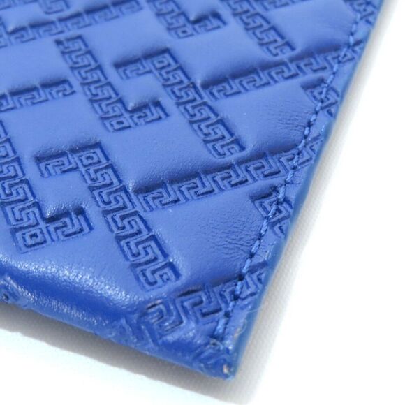 ✨STUNNING! Versace Cobalt Blue Leather Pouch Clutch w/ Dust Bag - Picture 6 of 8